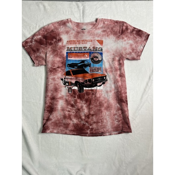 Ford Mustang Tie Dye Graphic Cotton Crew Neck Short Sleeve T-Shirt L - Picture 2 of 8